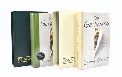 Lot 319 - TARTT, DONNA. 2013 THE GOLDFINCH, TWO COPIES BOTH SIGNED & HOUSED IN CUSTOM SLIPCASES