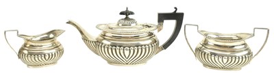 Lot 10 - GEORGE V HALLMARKED SILVER & BAKELITE TEA SET