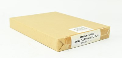 Lot 350 - CARSON, ANNE. 2013 RED DOC UNOPENED SPECIAL LIMITED EDITION BY RANDOM HOUSE