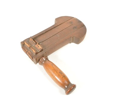 Lot 327 - 20TH CENTURY VINTAGE WOODEN FOOTBALL RATTLE CLACKER