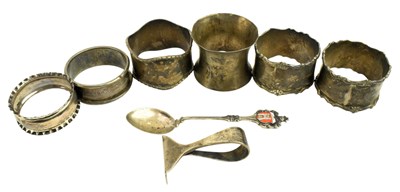 Lot 90 - COLLECTION OF SIX 19TH/20TH CENTURY HALLMARKED SILVER NAPKIN RINGS
