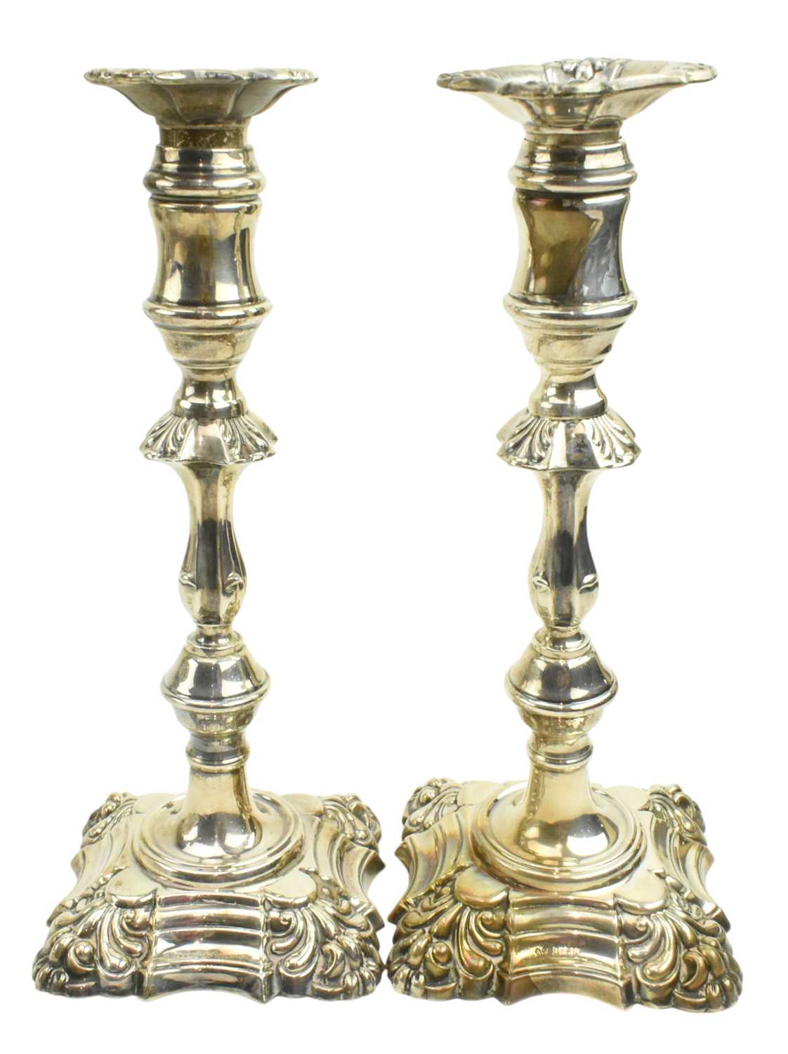 Lot 2 - PAIR OF 20TH CENTURY HALLMARKED SILVER SHABBATH CANDLESTICKS