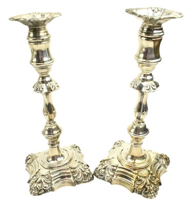 Lot 2 - PAIR OF 20TH CENTURY HALLMARKED SILVER SHABBATH CANDLESTICKS