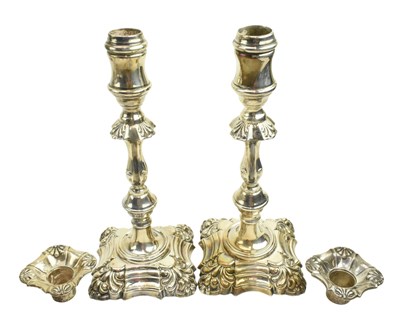 Lot 2 - PAIR OF 20TH CENTURY HALLMARKED SILVER SHABBATH CANDLESTICKS