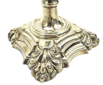 Lot 2 - PAIR OF 20TH CENTURY HALLMARKED SILVER SHABBATH CANDLESTICKS