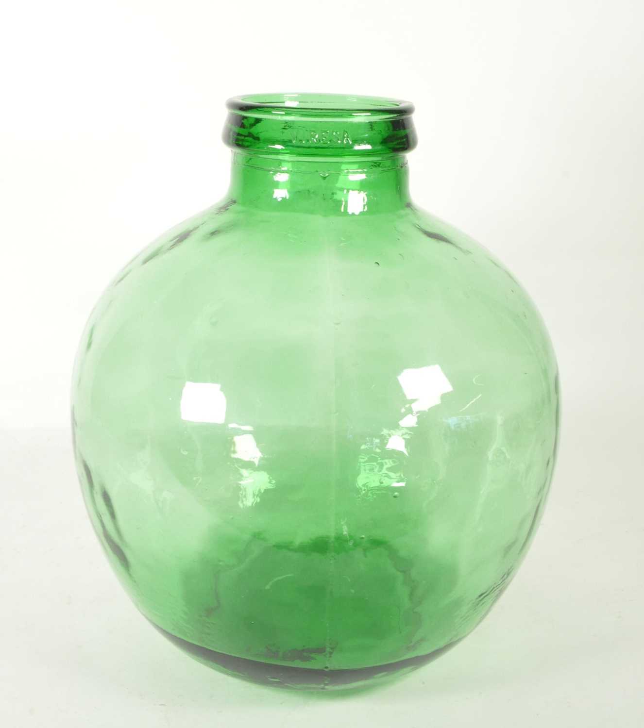 Lot 109 - VIRESA - MID CENTURY VINTAGE GREEN GLASS CARBOY