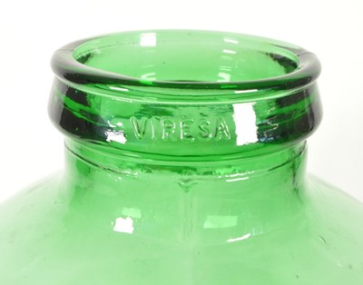 Lot 109 - VIRESA - MID CENTURY VINTAGE GREEN GLASS CARBOY