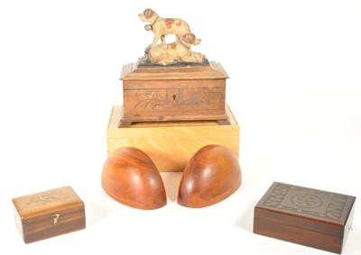 Lot 342 - COLLECTION OF 20TH CENTURY WOODEN BOXES AND OTHER TREEN PIECES