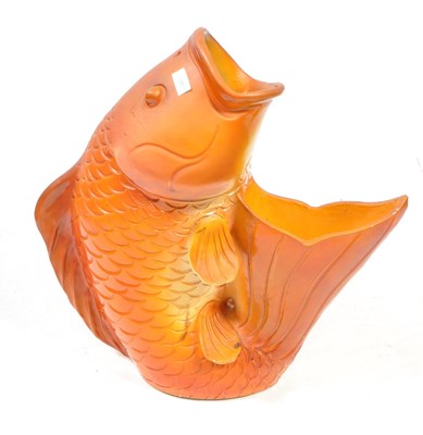 Lot 187 - VINTAGE 20TH CENTURY FLOOR STANDING KOI FISH GLUG JUG
