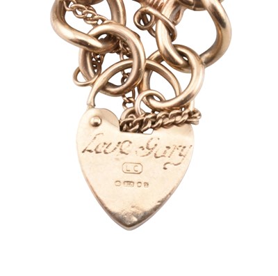 Lot 75 - HALLMARKED 9CT GOLD CHARM BRACELET