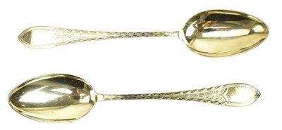 Lot 44 - PAIR OF 20TH CENTURY DANISH SILVER SPOONS