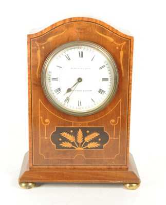 Lot 312 - W BRUFORD & SON EDWADRIAN INLAID MANTEL CLOCK