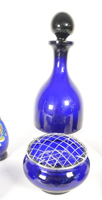 Lot 114 - COLLECTION OF 20TH CENTURY COBALT BLUE GLASS INCLUDING BRISTOL BLUE