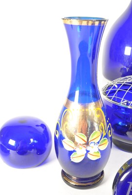 Lot 114 - COLLECTION OF 20TH CENTURY COBALT BLUE GLASS INCLUDING BRISTOL BLUE