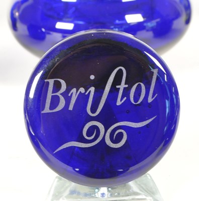 Lot 114 - COLLECTION OF 20TH CENTURY COBALT BLUE GLASS INCLUDING BRISTOL BLUE