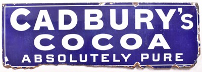Lot 92 - CADBURY'S COCOA - VINTAGE ENAMEL ADVERTISING SIGN