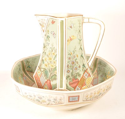 Lot 116 - 19TH CENTURY VICTORIAN IRONSTONE WASH SET JUG AND BOWL