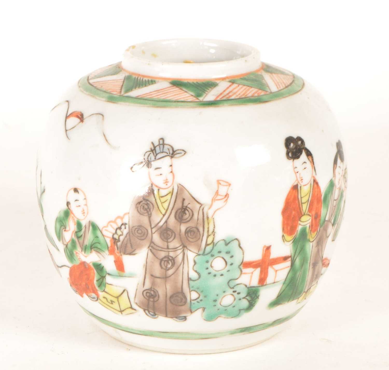 Lot 117 - 19TH CENTURY CHINESE CHINA FAMILLE VERTE GINGER JAR