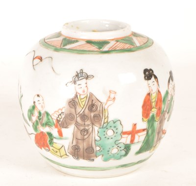 Lot 117 - 19TH CENTURY CHINESE CHINA FAMILLE VERTE GINGER JAR