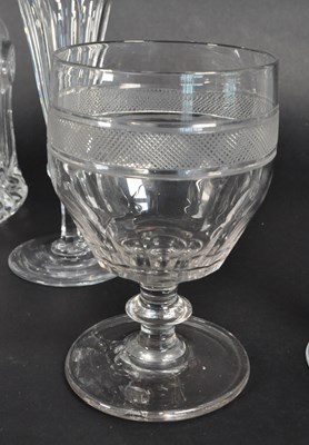 Lot 128 - COLLECTION OF 19TH CENTURY CUT DRINKING GLASSES & DECANTER