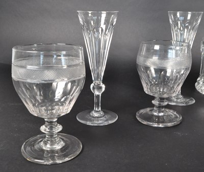 Lot 128 - COLLECTION OF 19TH CENTURY CUT DRINKING GLASSES & DECANTER