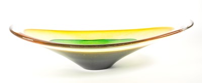 Lot 131 - 21ST CENTURY TEIGN VALLEY SATURN ART GLASS CENTREPIECE BOWL