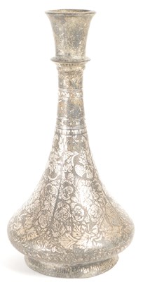 Lot 382 - 19TH CENTURY MIDDLE EASTERN SILVER OVERLAY BUD / STEM VASE