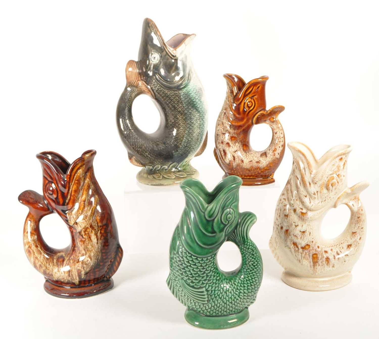 Lot 165 - COLLECTION OF VINTAGE 20TH CENTURY FISH GLUG JUGS