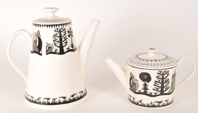 Lot 146 - ROYAL WORCESTER CROWN WARE - COFFEE / TEA POT BY SCOTTIE WILSON