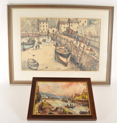 Lot 378 - F. POGGIO - TWO LATE 20TH CENTURY MIXED MEDIA ARTWORKS