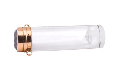 Lot 72 - CONTINENTAL AMETHYST & GOLD TOPPED BOTTLE VIAL