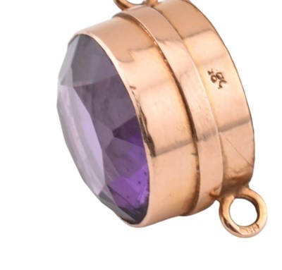 Lot 72 - CONTINENTAL AMETHYST & GOLD TOPPED BOTTLE VIAL