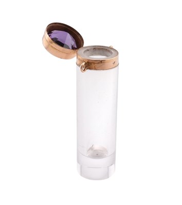 Lot 72 - CONTINENTAL AMETHYST & GOLD TOPPED BOTTLE VIAL