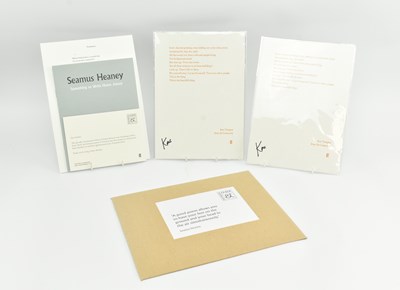 Lot 376 - POETRY. TWO FABER MEMBERS EXCLUSIVE POEM PRINTS, TWO SEAMUS HEANEY & TWO KAE TEMPEST