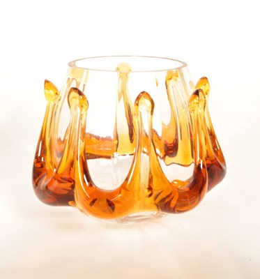 Lot 157 - OBERGLAS - FIVE 1970S AUSTRIAN GLASS LIGHT SHADES