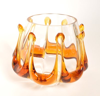 Lot 157 - OBERGLAS - FIVE 1970S AUSTRIAN GLASS LIGHT SHADES
