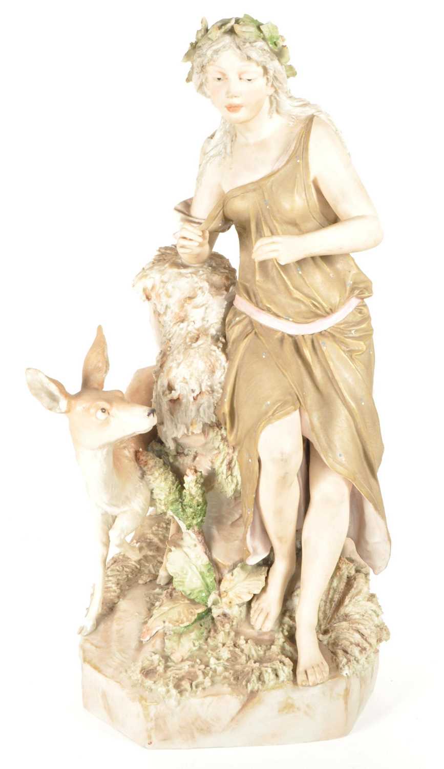 Lot 162 - ROYAL DUX BOHEMIA - MID CENTURY LARGE PORCELAIN FIGURE