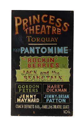 Lot 9 - PANTOMIME - 1968 PRINCESS THEATRE TORQUAY HAND PAINTED POSTER