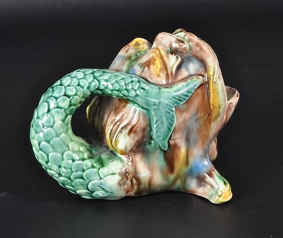 Lot 191 - MAJOLICA 19TH CENTURY FISH SPOON WARMER