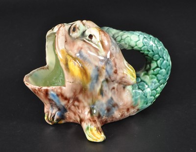 Lot 191 - MAJOLICA 19TH CENTURY FISH SPOON WARMER