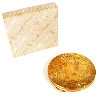 Lot 194 - COMPACTS OF CHARACTER BY KIGU - BRASS VINTAGE ATLAS COMPACT