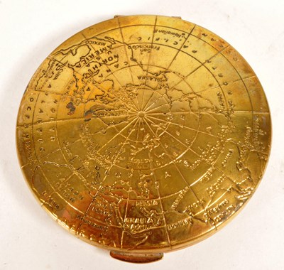 Lot 194 - COMPACTS OF CHARACTER BY KIGU - BRASS VINTAGE ATLAS COMPACT