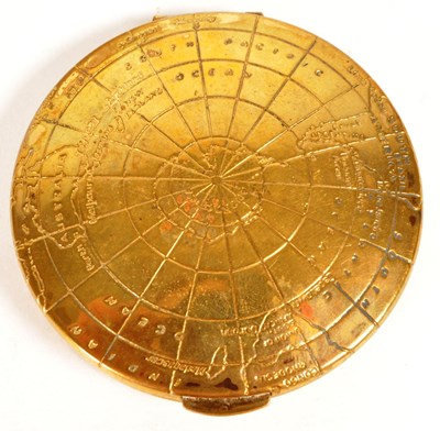 Lot 194 - COMPACTS OF CHARACTER BY KIGU - BRASS VINTAGE ATLAS COMPACT