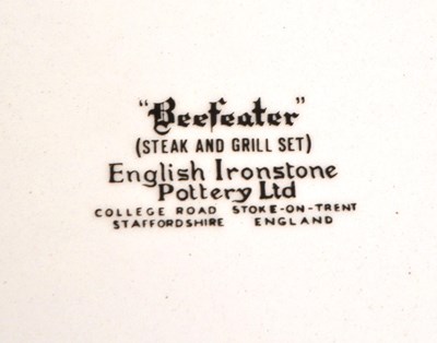 Lot 198 - ENGLISH IRONSTONE POTTERY - SIX 1970S BEEFEATER DINNER PLATES