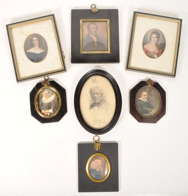 Lot 465 - COLLECTION OF 19TH / 20TH CENTURY FRAMED MINIATURE PORTRAITS