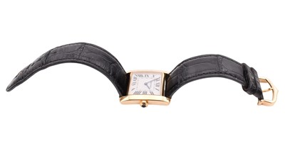 Lot 10 - 18CT GOLD CARTIER TANK FRANCAISE LADY'S WRISTWATCH
