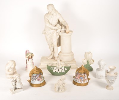 Lot 466 - COLLECTION OF 20TH CENTURY PARIAN WARE AND BISQUE PORCELAIN FIGURES