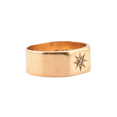 Lot 35 - 1920S HALLMARKED 18CT GOLD & DIAMOND BAND RING