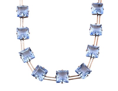 Lot 142 - ART DECO STERLING SILVER & PASTE RIVIERE NECKLACE