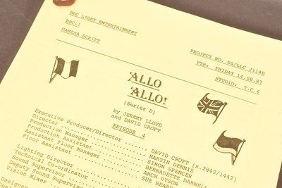 Lot 91 - 'ALLO 'ALLO! (BBC SITCOM) - ORIGINAL CAMERA SCRIPT PLUS UNSEEN PHOTOS
